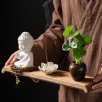 【禅意如来】陶瓷莲花香插摆件