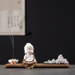 【禅意如来】陶瓷莲花香插摆件