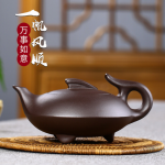 【一帆风顺】手工原矿帆形壶钮紫砂壶--断货