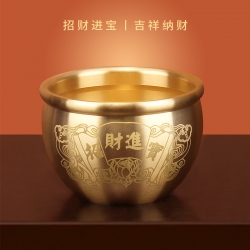 【吉祥纳财】铜缸聚宝盆摆件