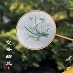 竹筐刺绣团扇