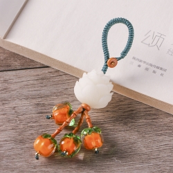 【好柿连年】琉璃柿子菩提莲花珠挂件