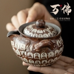 万佛新中式鎏银茶具手抓壶