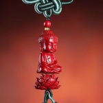 朱砂莲花佛祖打坐挂件平安车饰