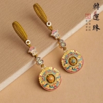 黄铜财神·转运珠·钱型葫芦钥匙扣挂件
