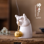 陶瓷创意佛手莲花香炉香插家用