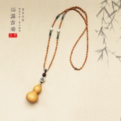橄榄核竹节文玩葫芦复古毛衣链项链