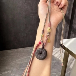 新中式山鬼花钱项链编织沉香平安扣