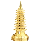 纯黄铜八卦13层文昌塔摆件
