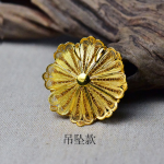 【繁花似锦】925银镀金花丝三层花朵9.5mm珍珠胸针吊坠两用
