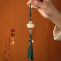 【步步生莲】夜光莲花香囊流苏挂件