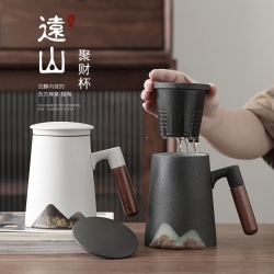 【东方禅意】釉画彩手绘陶瓷茶杯