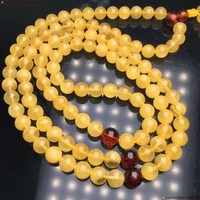 鸡油黄 蜜蜡 108佛珠