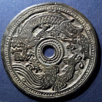 图录号004 大型龙凤长命富贵背地支回纹生肖花钱