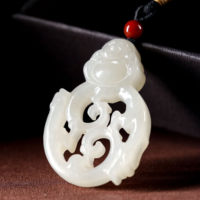 1弥勒佛公龙虎镂空吊坠（白）