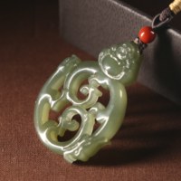 8弥勒佛公龙虎镂空吊坠（湖水）