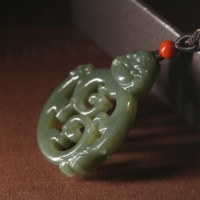 9弥勒佛公龙虎镂空吊坠（且末蓝）