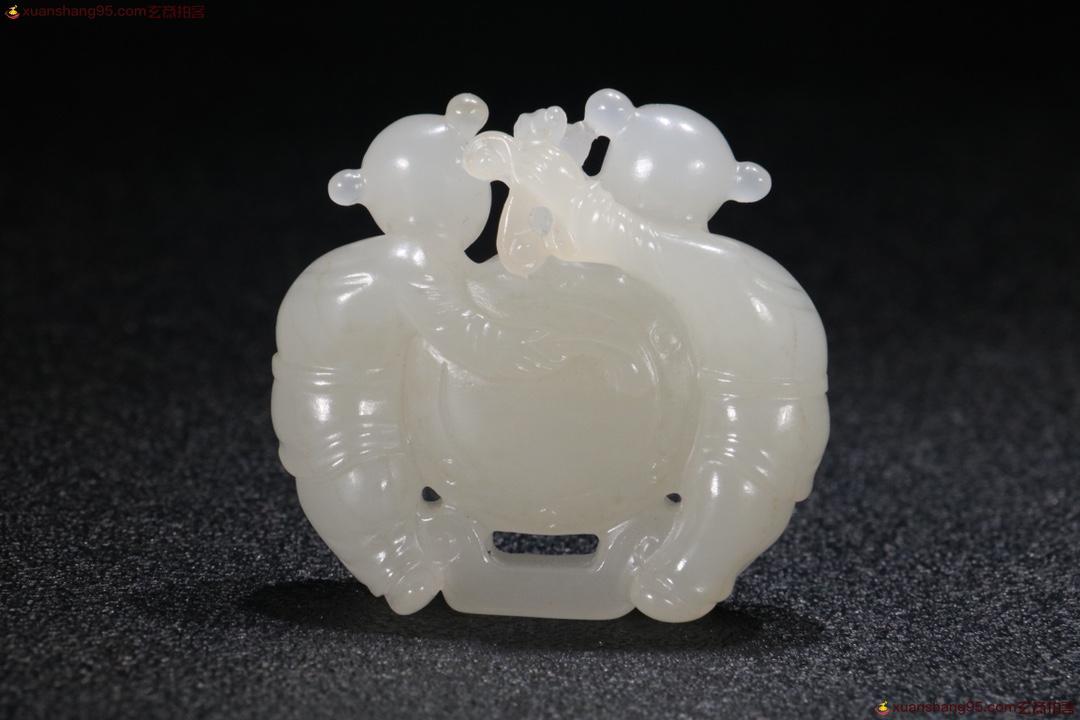 旧藏和田白玉童子击鼓雕件-玄商拍客-拍卖