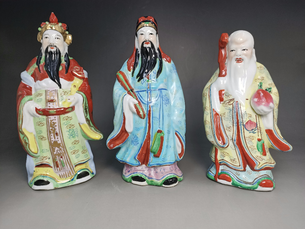60年代左右粉彩福禄寿三星造像-玄商拍客-拍卖