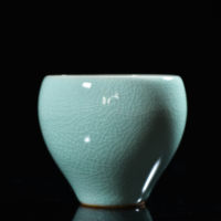 汝瓷  豆绿釉  鸡心杯