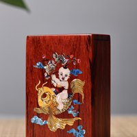 印度小叶紫檀   年年有余  镶嵌彩贝