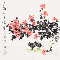 中美协会员 李杰《东篱秋色图》花鸟名家