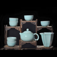 清凉寺仿古釉天青色 西施茶具套装