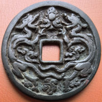 图录号002 龟龄鹤寿背双龙戏捧珠头模花钱