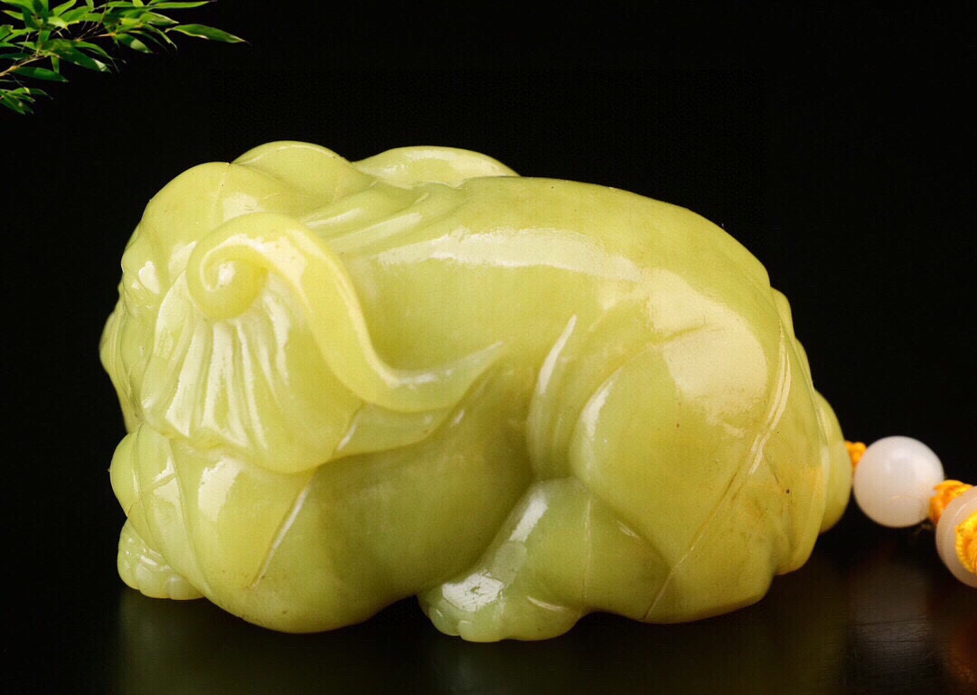 寿山石艾叶绿大象-玄商拍客-拍卖
