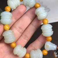 甄选 和田玉  并蒂莲  手串
