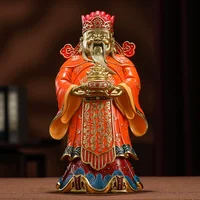黄铜工艺品招财进宝文财神摆件
