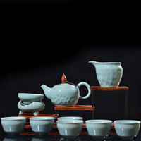 汝瓷 粉青釉 鸿运当头茶具