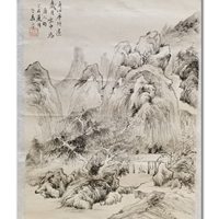 孤品原创山水画 曾翔宇《山水》