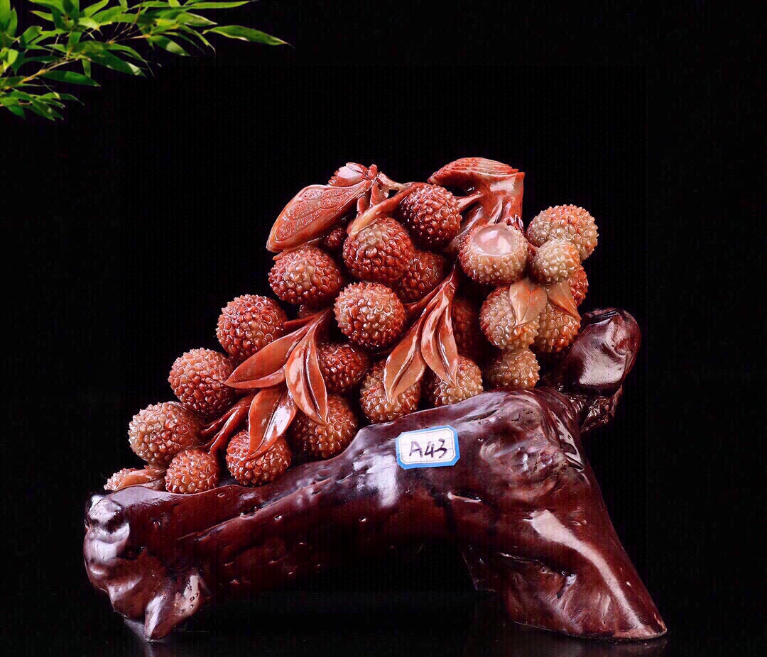 極美品 寿山石荔枝凍 八仙過海 精雕摆件約13×11×3cm370g 5895 寿山石荔枝-玄商拍客-拍卖