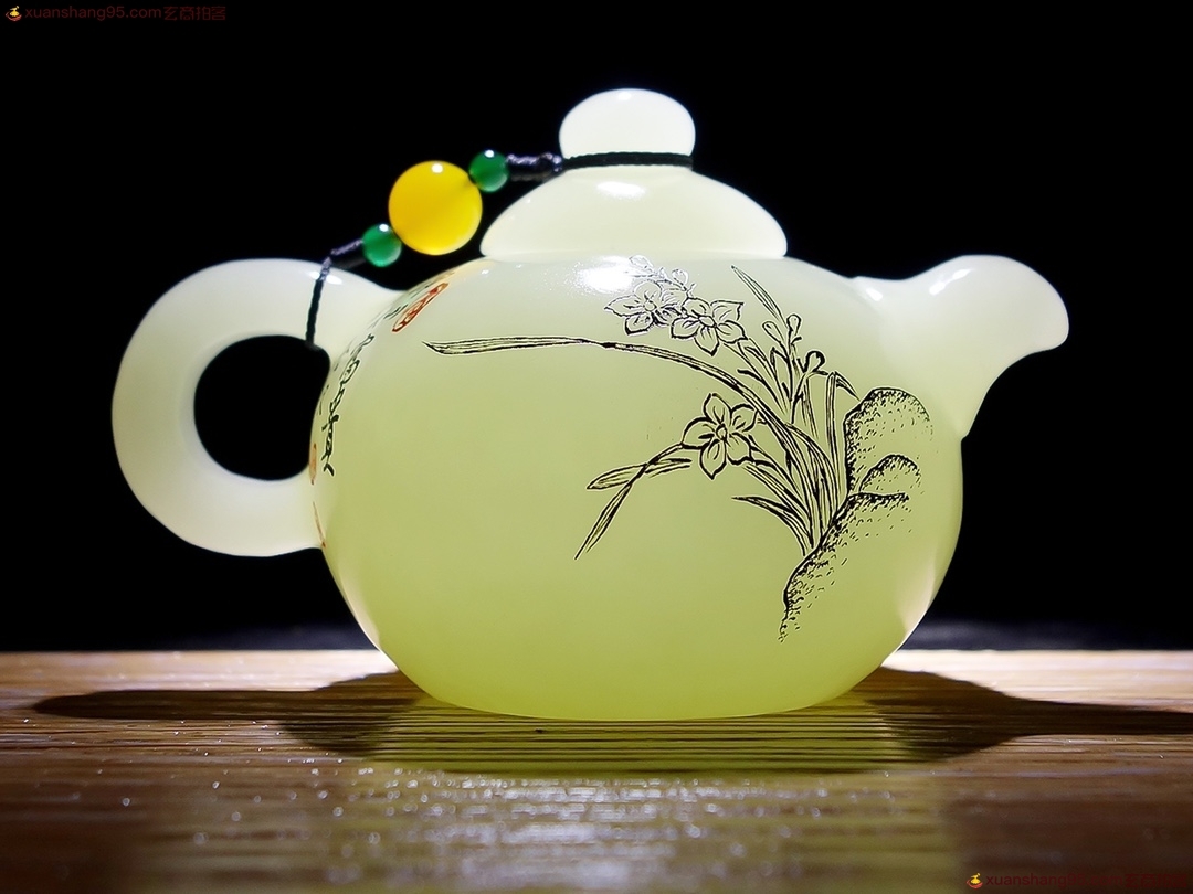 和田白玉《茶韵清香》茶壶-玄商拍客-拍卖