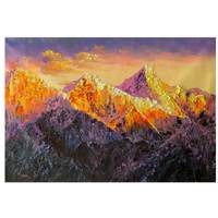 朝鲜油画可合影 一级画家 金南赫 《风景》         