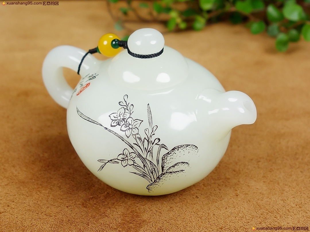 和田白玉《茶韵清香》茶壶-玄商拍客-拍卖