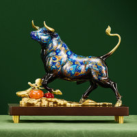 股市高升铜牛摆件