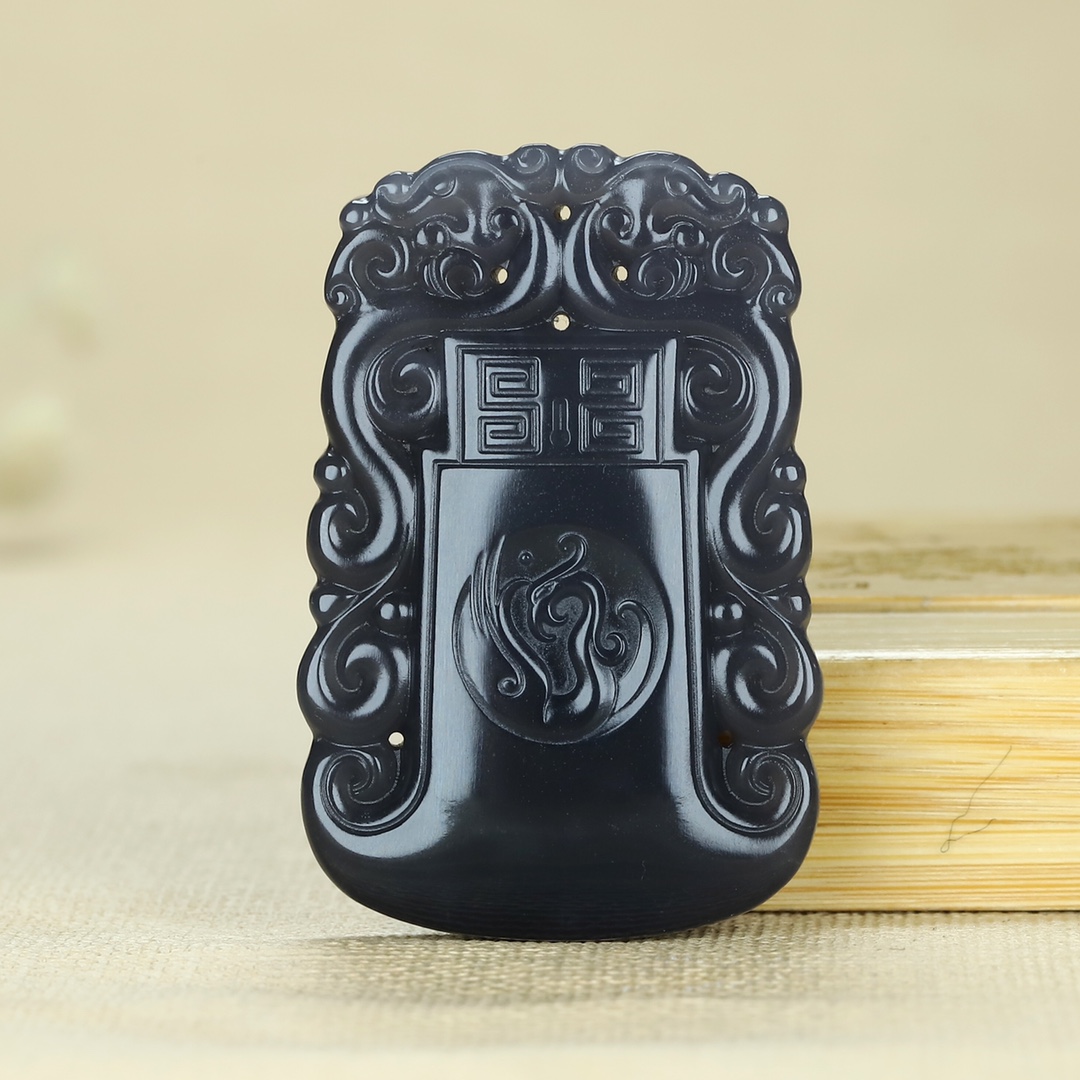 和田玉烟紫【龙凤呈祥】对挂-玄商拍客-拍卖